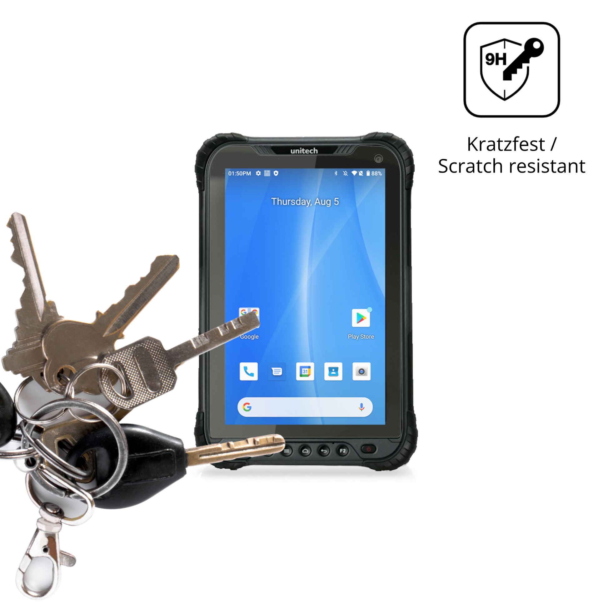 dipos Displayschutz für Unitech TB85 Plus, mattierte Oberfläche, robuste Festigkeit und perfekte Passform
