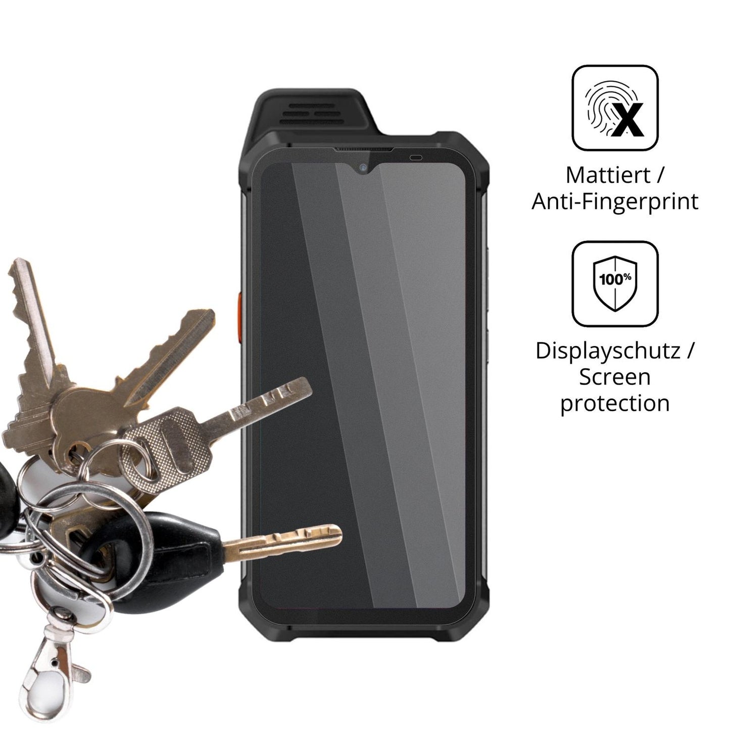 dipos Displayschutz für UNIWA W888, mattierte Oberfläche, Blickschutzfilter und perfekter Passform