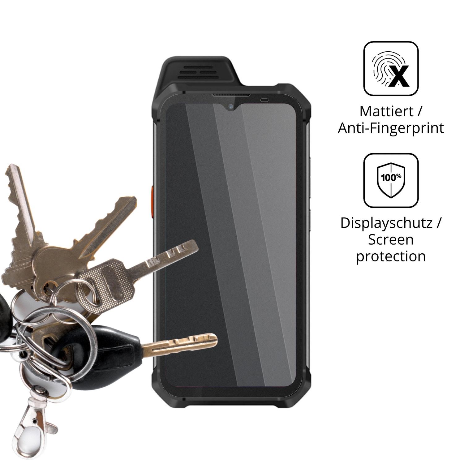 dipos Displayschutz für UNIWA W888, mattierte Oberfläche, Blickschutzfilter und perfekter Passform