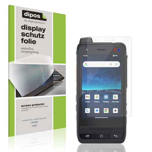 Matte Displayschutzfolie von dipos passend für UNIWA F400, präziser Zuschnitt und blasenfrei montiert