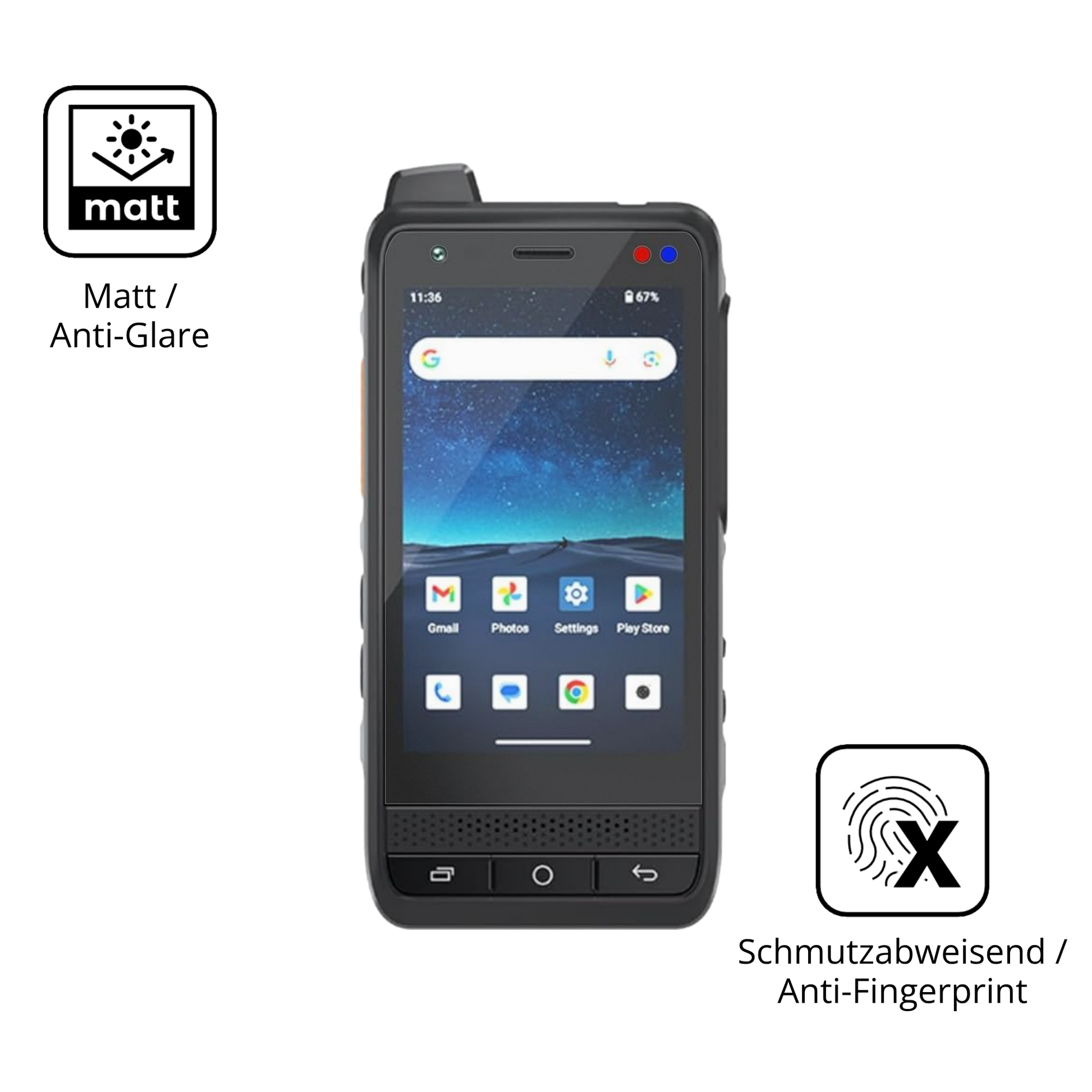 Dünne und entspiegelnde Folie passend zugeschnitten für UNIWA F400