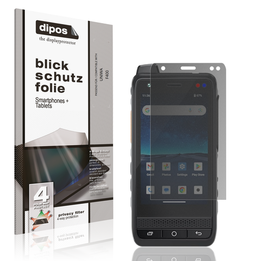 Blickschutzfolie von dipos passend für UNIWA F400, präziser Zuschnitt und blasenfrei montiert