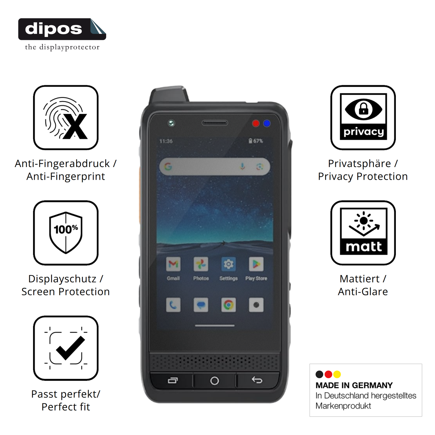 Privatsphäre-Schutz durch Sichtschutz-Folie passend zugeschnitten für UNIWA F400