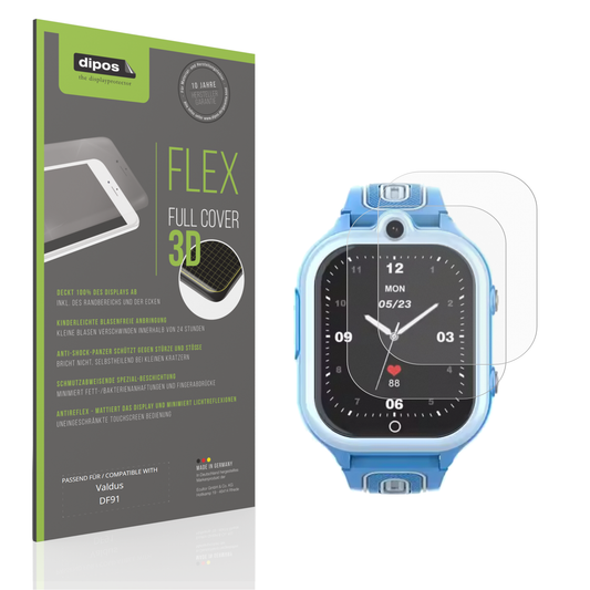 Matte Displayschutzfolie von dipos passend für Valdus DF91, 100% Displayabdeckung und blasenfreie Montage