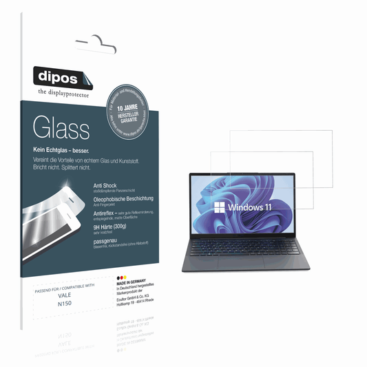 Matte Displayschutzfolie von dipos passend für VALE N150, 9H kratzfest und blasenfrei montiert