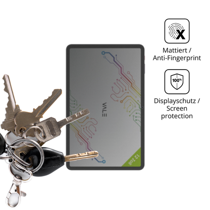 dipos Displayschutz für Vale V12X LTE 12.6 Zoll, mattierte Oberfläche, Blickschutzfilter und perfekter Passform