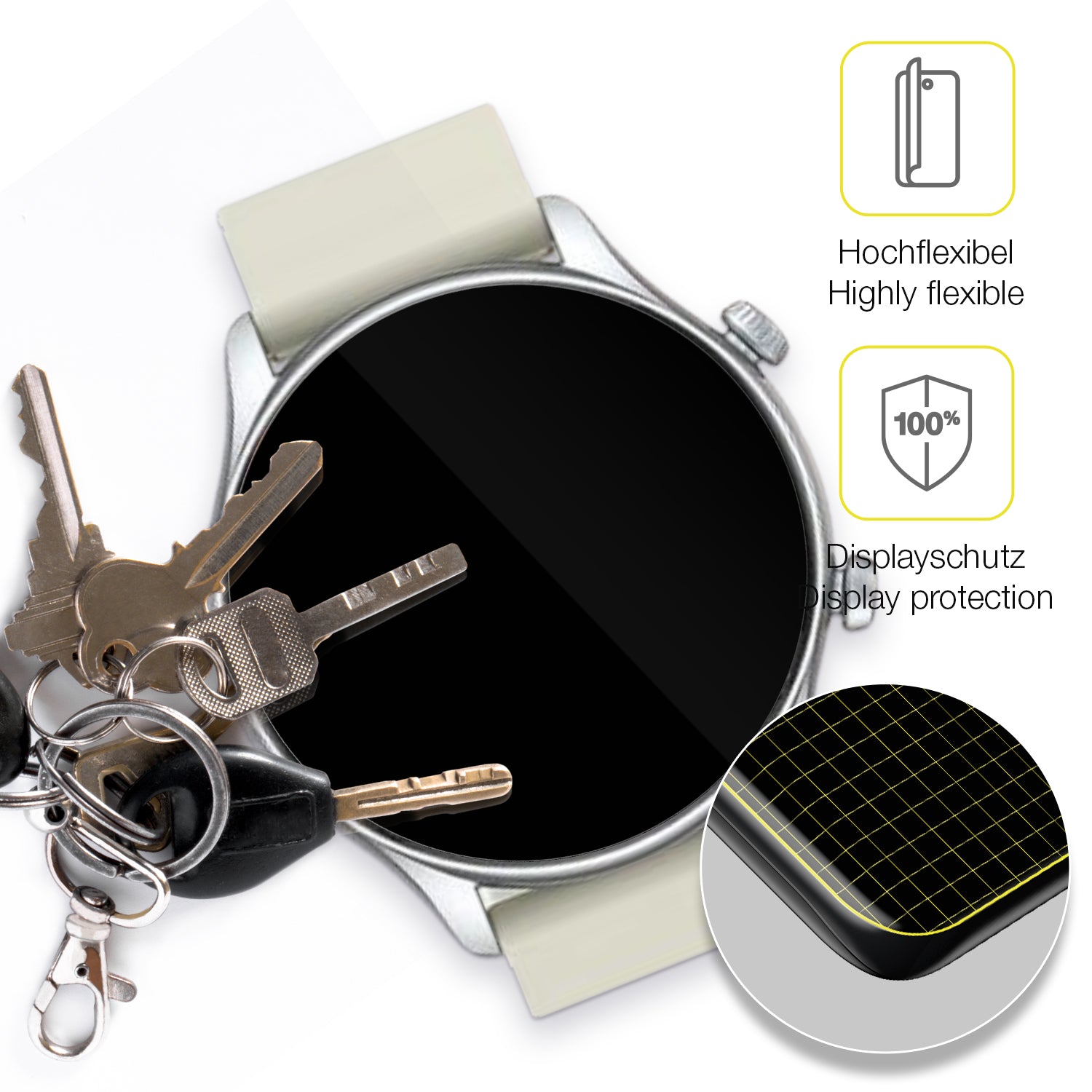 dipos Displayschutz für vamout S54 1.39 Zoll, transparente Oberfläche, geringe Dicke und perfekte Passform