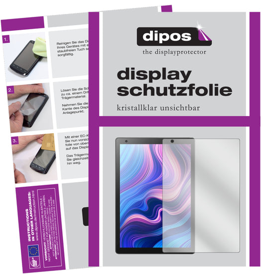 Klare Displayschutzfolie von dipos passend für Vankyo MatrixPad Z10 10.1 Zoll, präziser Zuschnitt und blasenfrei montiert