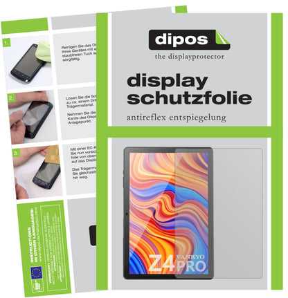 Matte Displayschutzfolie von dipos passend für Vankyo MatrixPad Z4 Pro 10.1 Zoll, präziser Zuschnitt und blasenfrei montiert