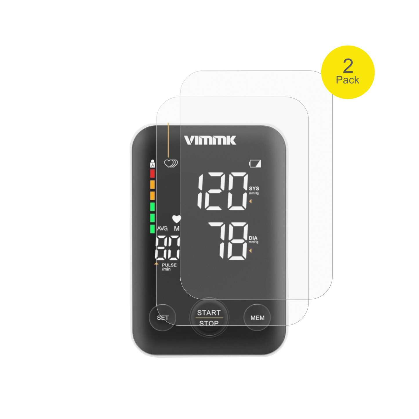 VimmkBlutzuckermessgerät mit aufgebrachter dipos Flex Schutzfolie, glasklare Darstellung ohne Einschränkungen