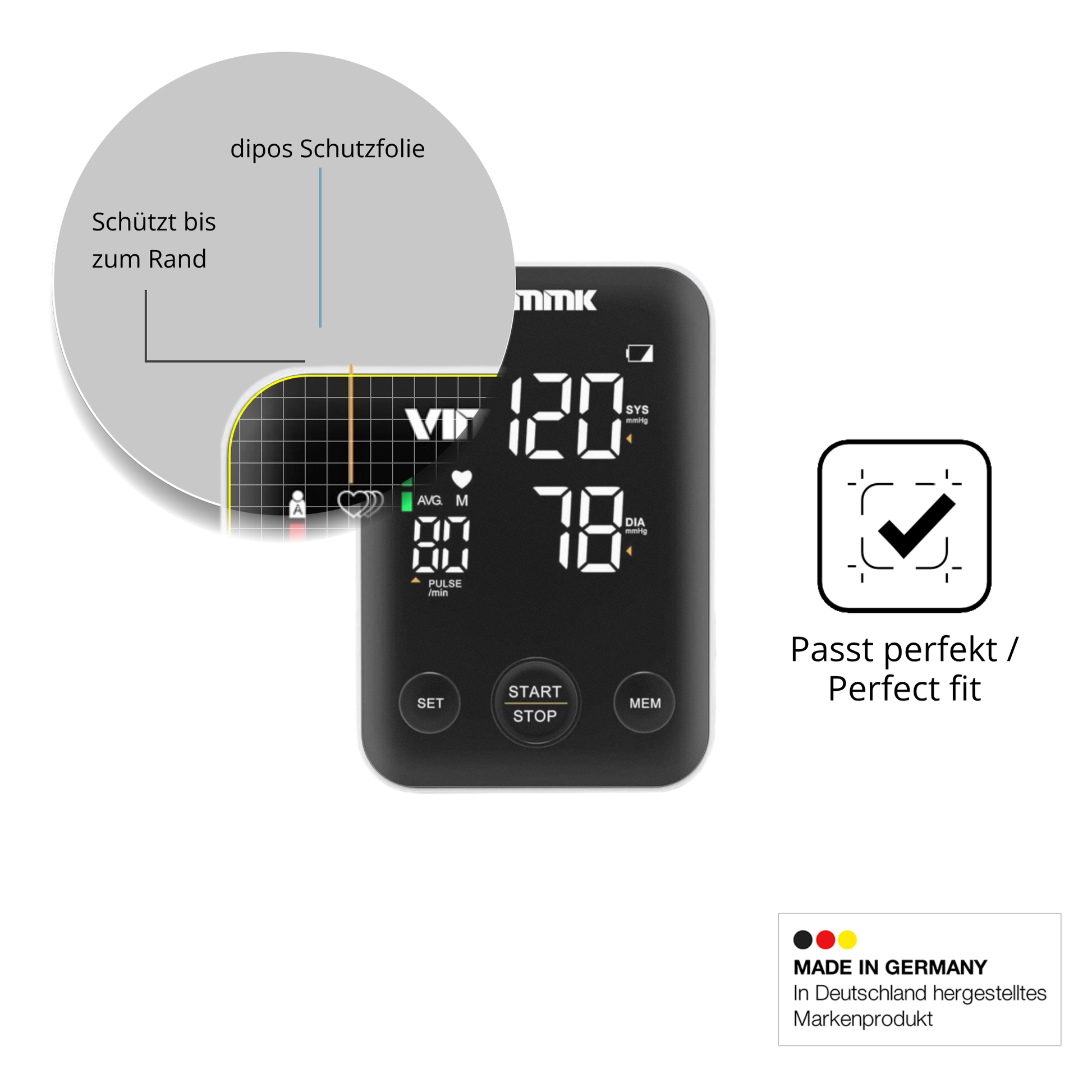 Besonders flexibler Displayschutz mit Anti-Shock-Schicht im Materialmix