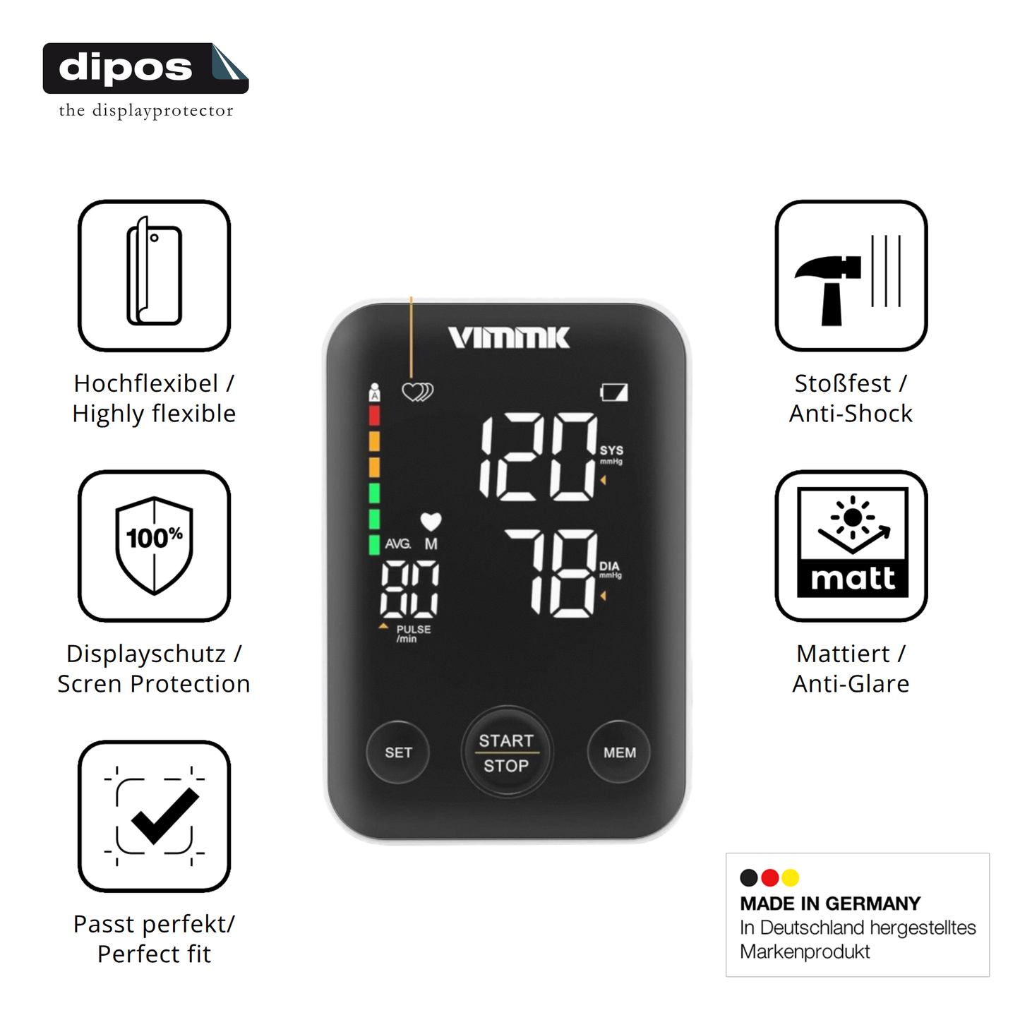 Displayschutz hergestellt in Deutschland, höchste Qualität made in Germany