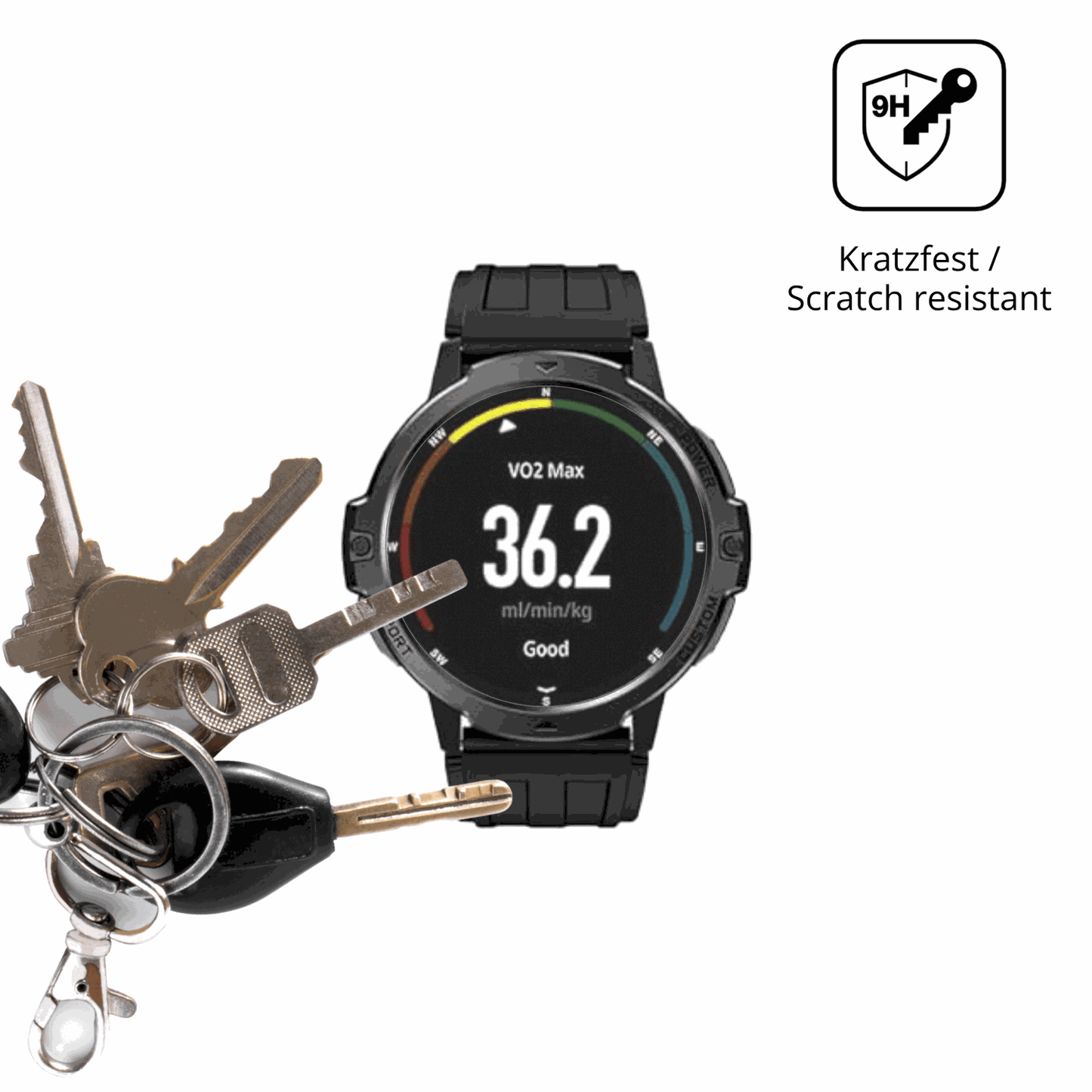 dipos Displayschutz für viqee 1.46 Zoll Smartwatch, mattierte Oberfläche, robuste Festigkeit und perfekte Passform