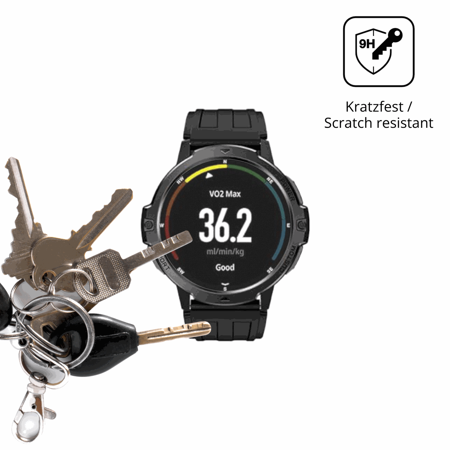 dipos Displayschutz für viqee 1.46 Zoll Smartwatch, mattierte Oberfläche, robuste Festigkeit und perfekte Passform