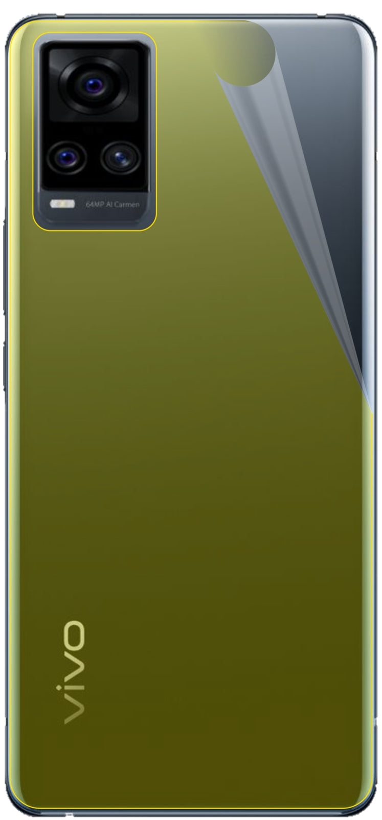 dipos Displayschutz für Vivo S7 5G Rückseite, transparente Oberfläche, geringe Dicke und perfekte Passform