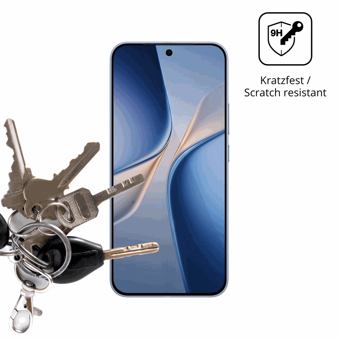 dipos Displayschutz für Vivo T5 Pro, transparente Oberfläche, perfekte Passform auch für die Rundungen