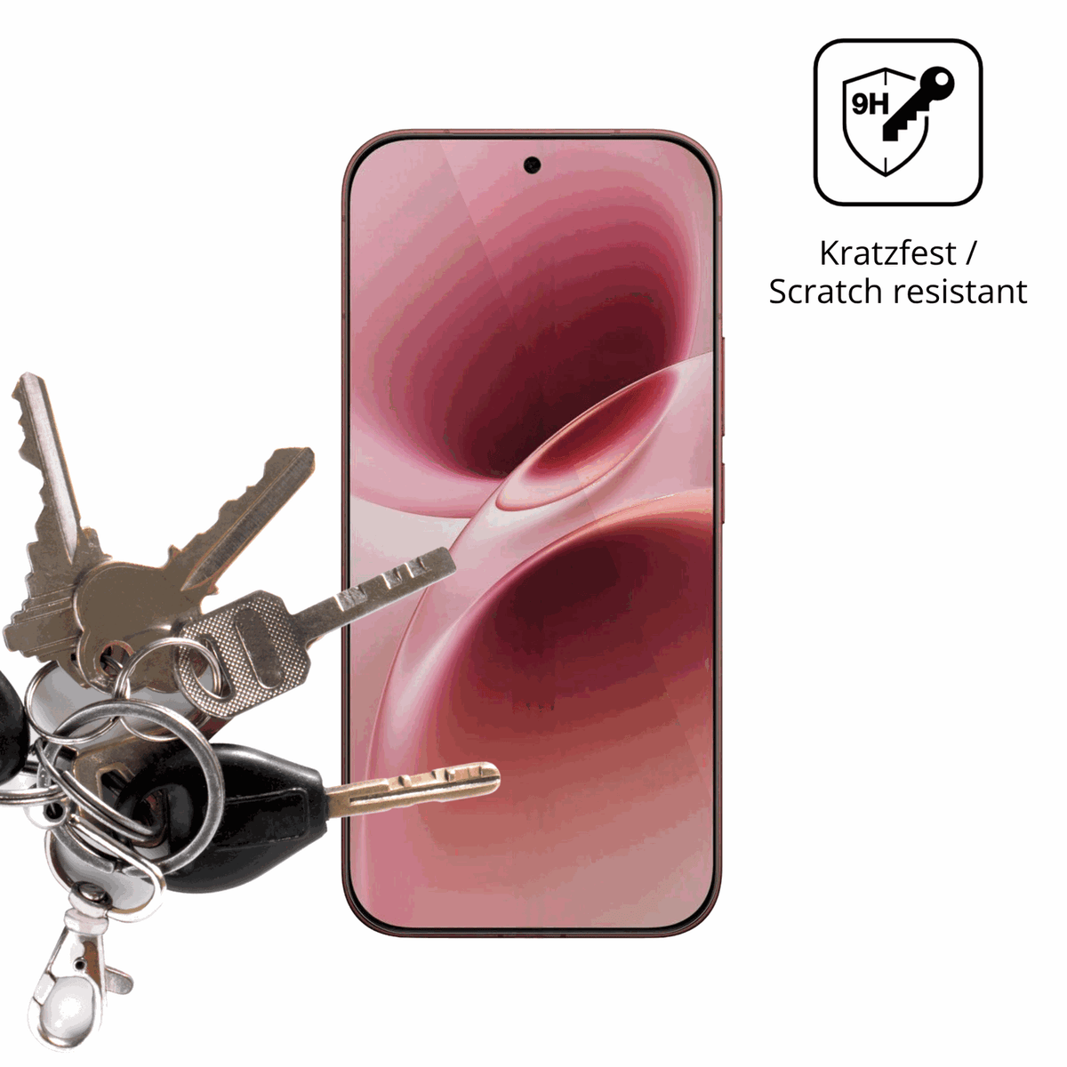 dipos Displayschutz für Vivo V70, transparente Oberfläche, perfekte Passform auch für die Rundungen