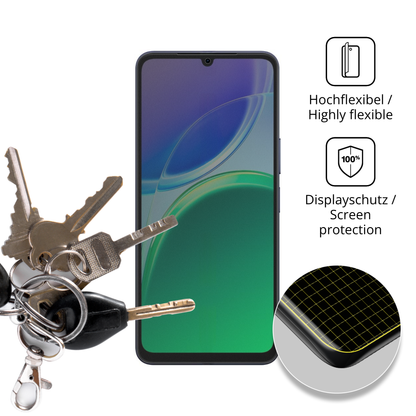 dipos Displayschutz für Vivo Y11d, mit Blickschutzfilter und perfekter Passform auch für die Rundungen