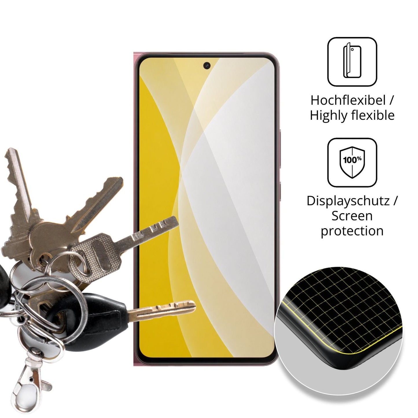 dipos Displayschutz für Vivo Y21d, transparente Oberfläche, geringe Dicke und perfekte Passform