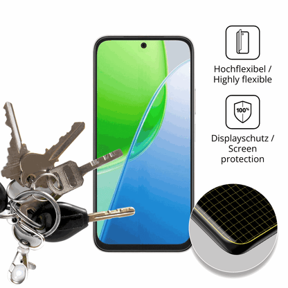 dipos Displayschutz f�r Vivo Y31d, transparente Oberfl�che, perfekte Passform auch f�r die Rundungen