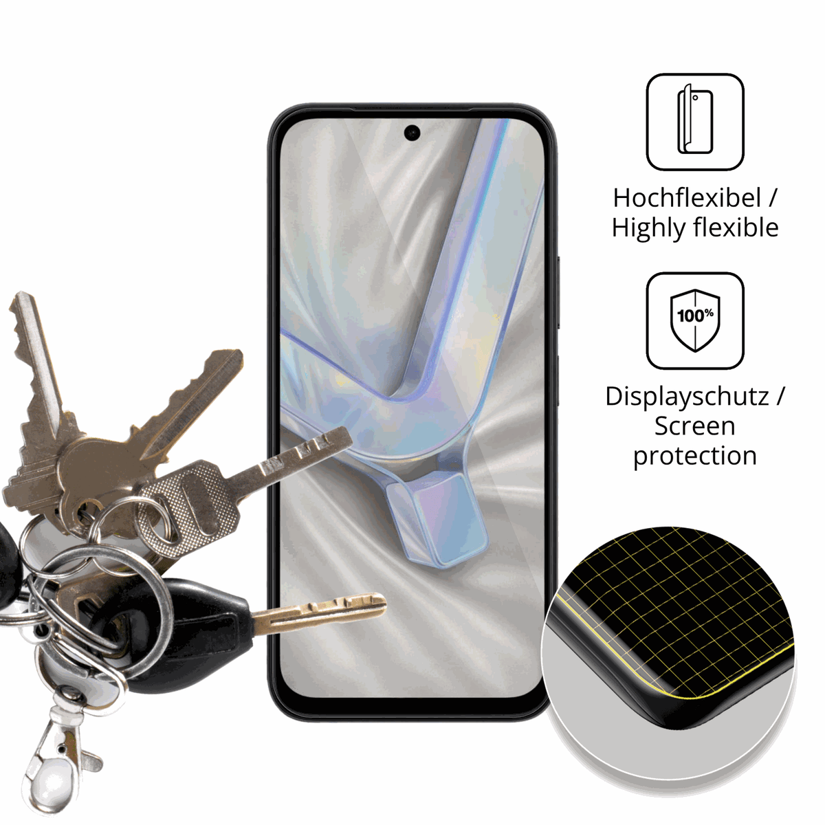 dipos Displayschutz für Vivo Y31d Pro, transparente Oberfläche, geringe Dicke und perfekte Passform