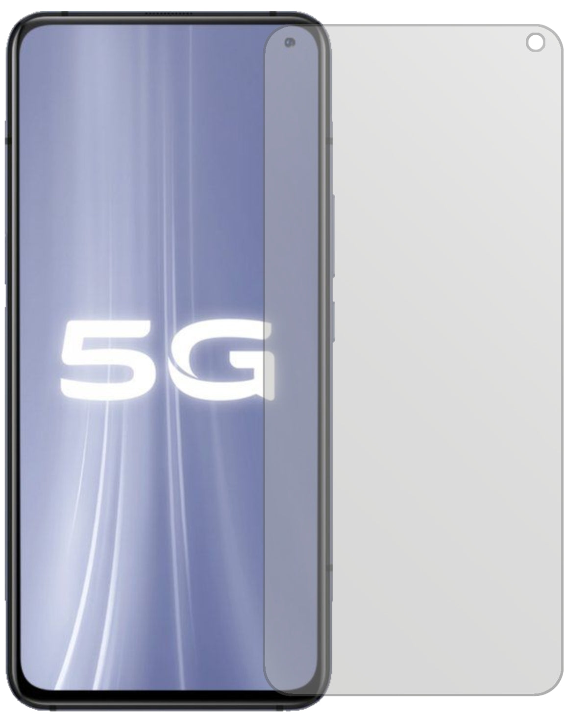 VivoiQOO 3 5G mit aufgebrachter dipos Displayschutzfolie, die lästige Fingerabdrücke minimiert