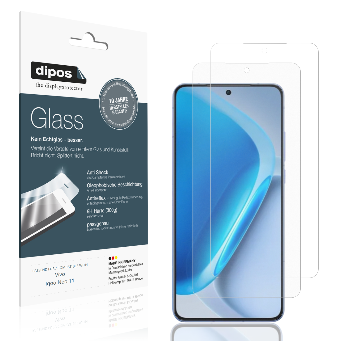 2x 9H Schutzfolie matt für Vivo Iqoo Neo 11 Panzerfolie