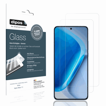 2x Screen Protector for Vivo Iqoo Neo 11 Flexible Glass 9H dipos