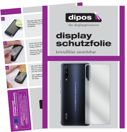 Klare Displayschutzfolie von dipos passend für Vivo IQOO Pro 5G Rückseite, präziser Zuschnitt und blasenfrei montiert