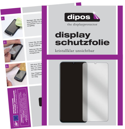 Klare Displayschutzfolie von dipos passend für Vivo iQOO U5, präziser Zuschnitt und blasenfrei montiert