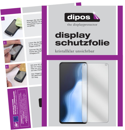 Klare Displayschutzfolie von dipos passend für Vivo S5, präziser Zuschnitt und blasenfrei montiert
