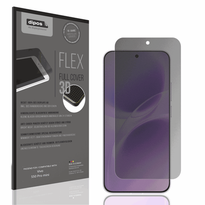 Blickschutzfolie von dipos passend für Vivo S50 Pro mini, 100% Displayabdeckung und blasenfreie Montage