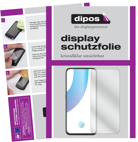Klare Displayschutzfolie von dipos passend für Vivo V17 Pro, präziser Zuschnitt und blasenfrei montiert