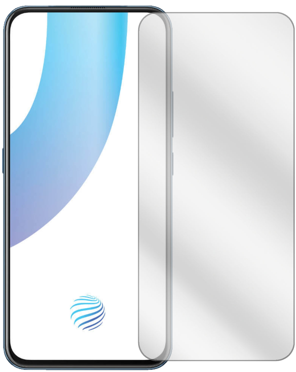 VivoV17 Pro mit aufgebrachter dipos Displayschutzfolie, glasklare Darstellung ohne Einschränkungen