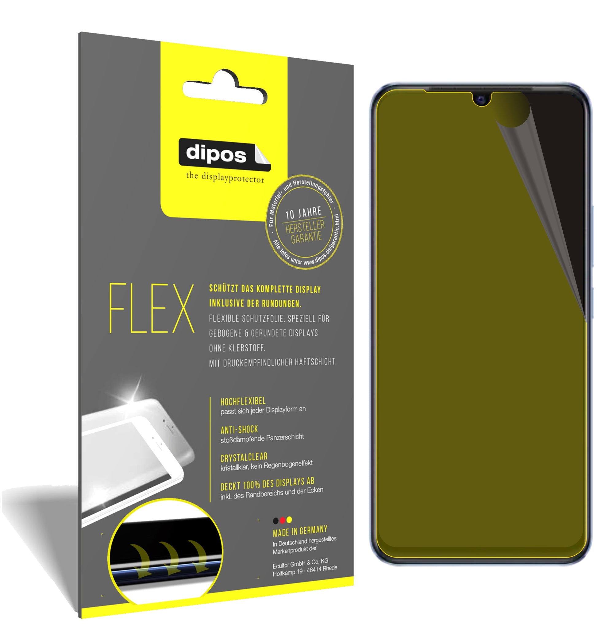 Klare Displayschutzfolie von dipos passend für Vivo V23e 5G, 100% Displayabdeckung und blasenfreie Montage