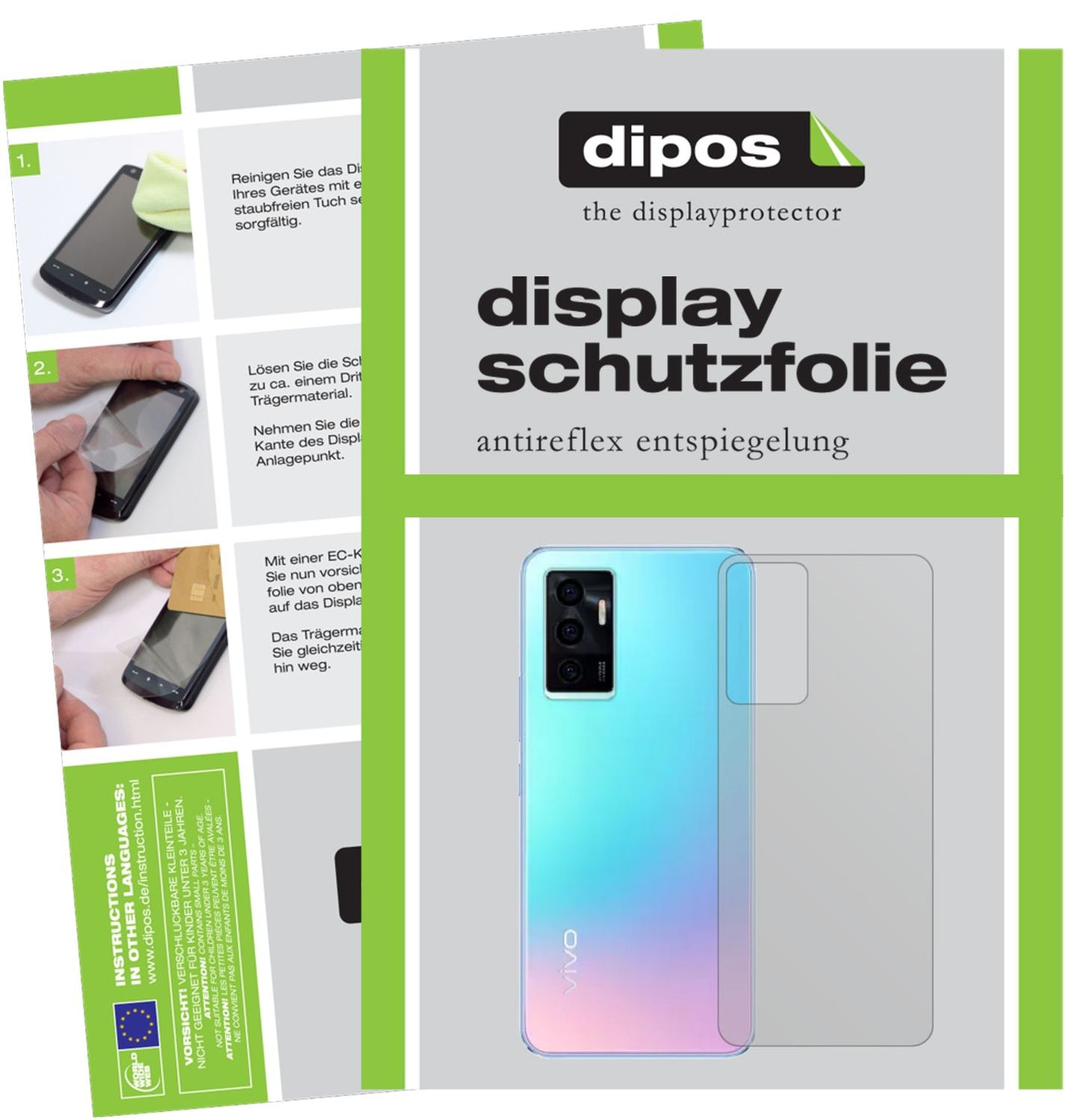 2x Screen Protector for Vivo V23e 5G back Protection Anti Glare dipos