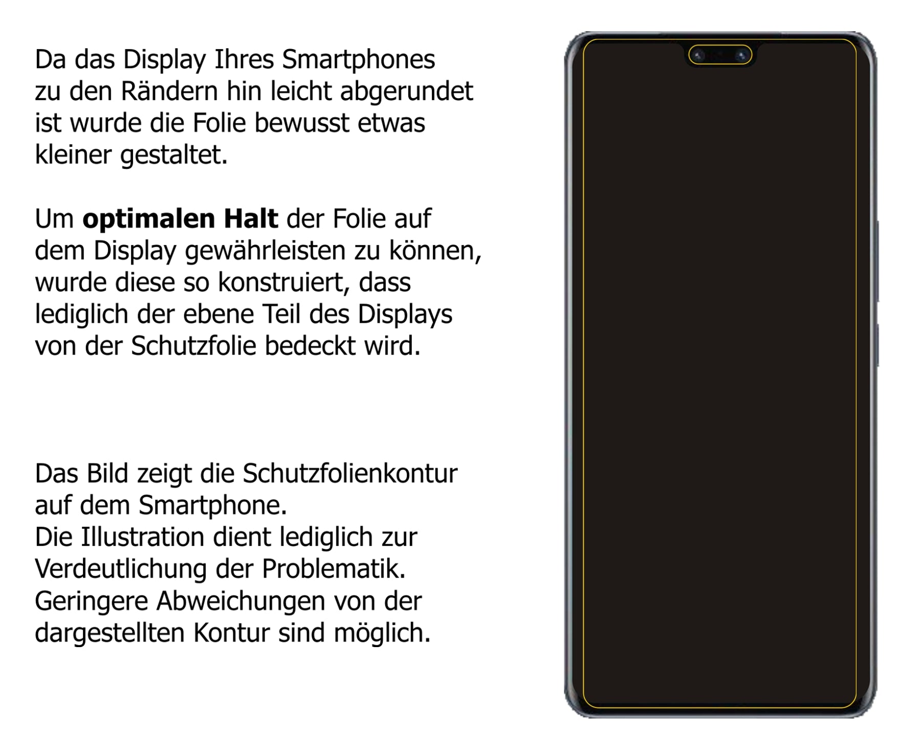 Schutzfolie mit optimaler Passform, zur Verwendung mit Hüllen geeignet