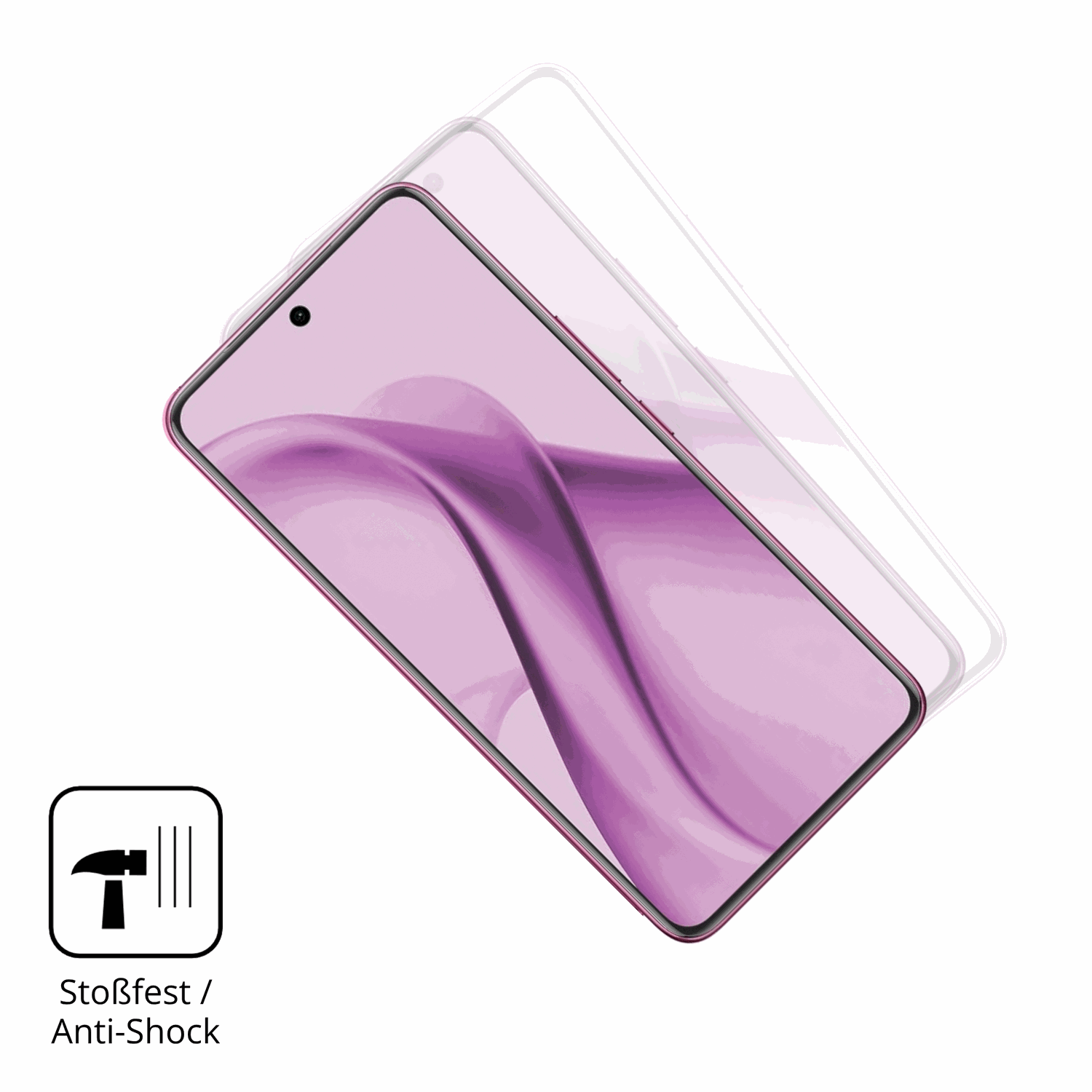 Schutz gegen Kratzer auf dem vivov60e 5g Glas durch Schlüssel, Stöße gegen die Tischkante oder Stürze
