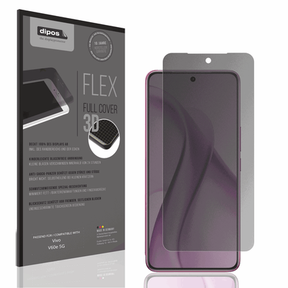 Blickschutzfolie von dipos passend für vivov60e 5g, 100% Displayabdeckung und blasenfreie Montage