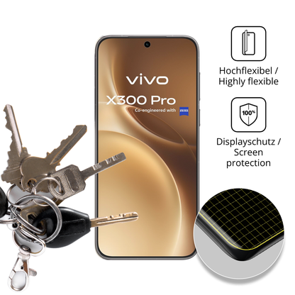 dipos Displayschutz für vivox300 pro, transparente Oberfläche, perfekte Passform auch für die Rundungen