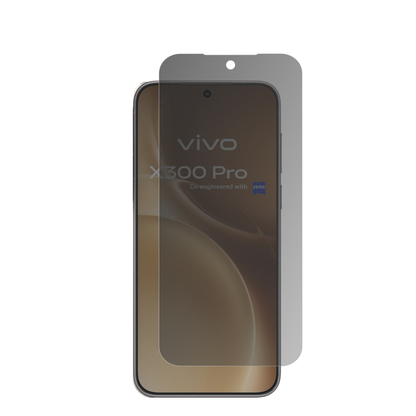vivox300 pro mit aufgebrachter dipos Flex Schutzfolie, die seitliche Einblicke blockiert
