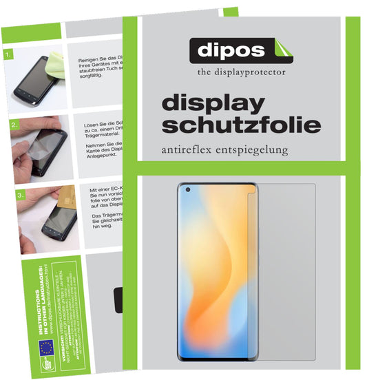 Matte Displayschutzfolie von dipos passend für Vivo X50 Pro, präziser Zuschnitt und blasenfrei montiert