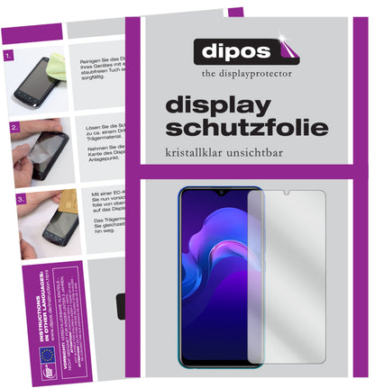 2x Schutzfolie klar für Vivo Y12 Display-Schutzfolie