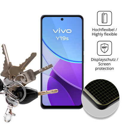 dipos Displayschutz für vivoy19s 5g, transparente Oberfläche, geringe Dicke und perfekte Passform