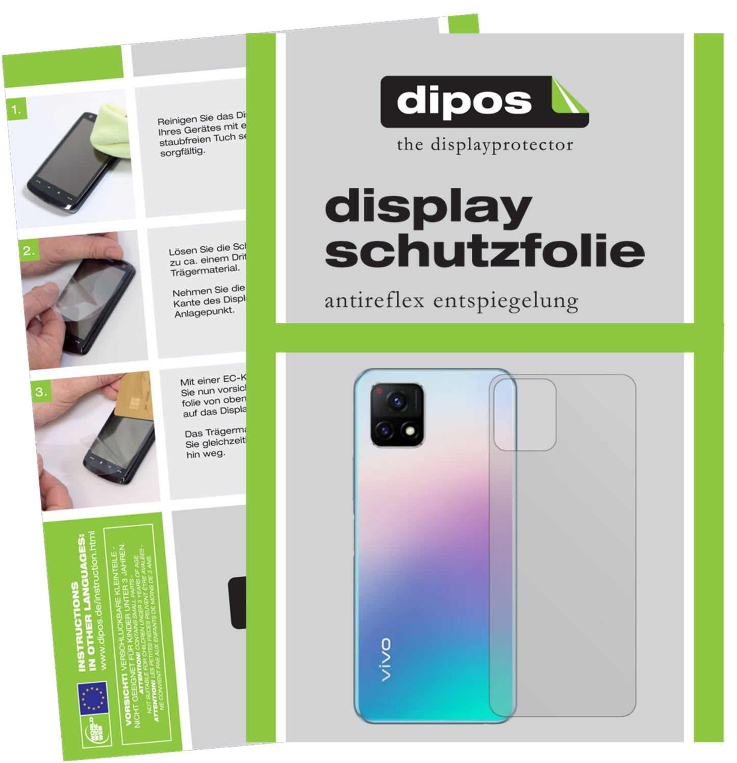 6x Schutzfolie matt für Vivo Y32 Rückseite Display-Schutzfolie