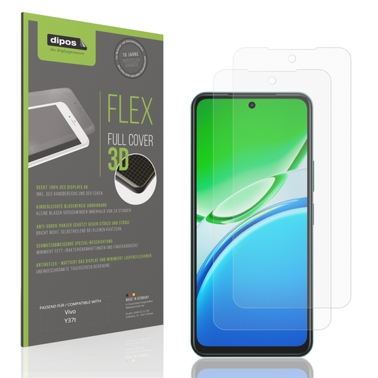 Matte Displayschutzfolie von dipos passend für vivoy37t, 100% Displayabdeckung und blasenfreie Montage