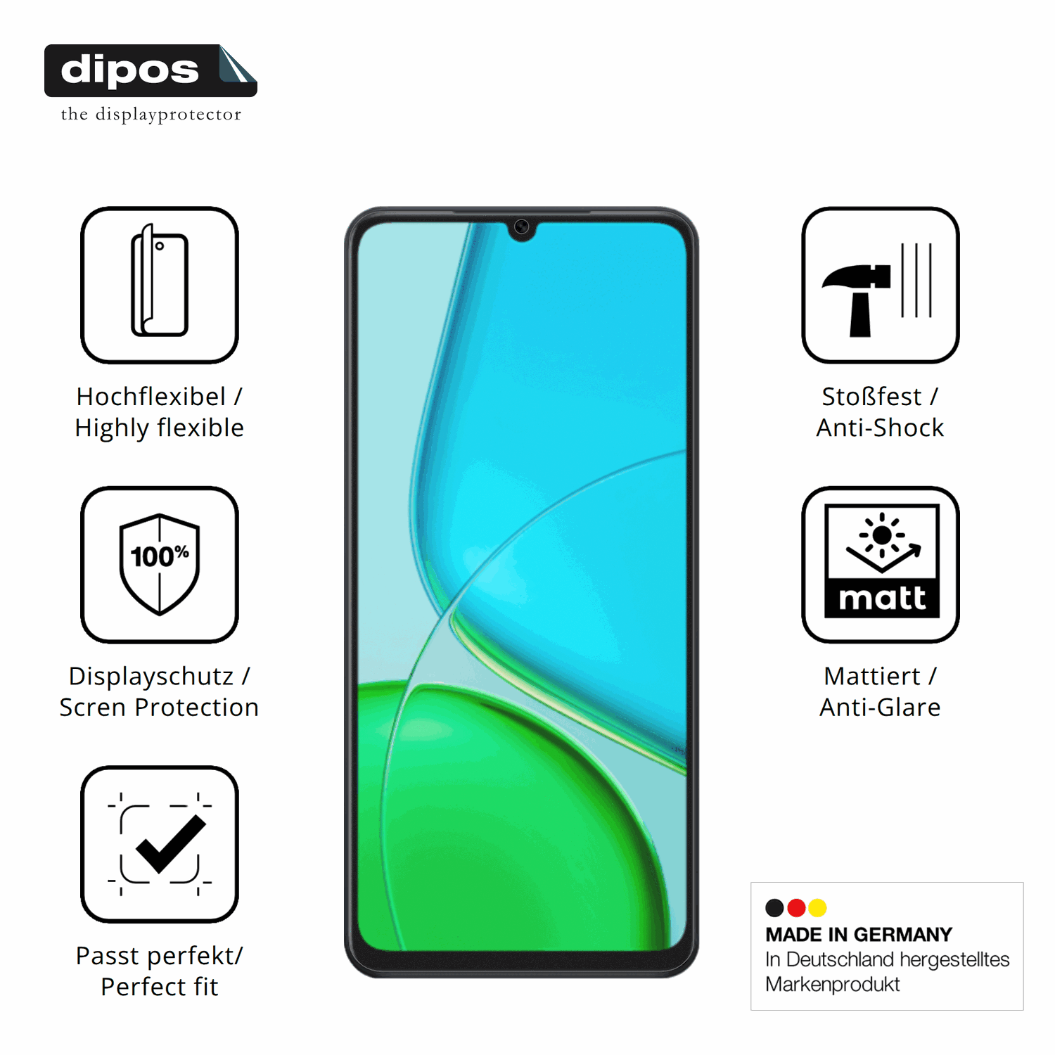 Displayschutz hergestellt in Deutschland, höchste Qualität made in Germany