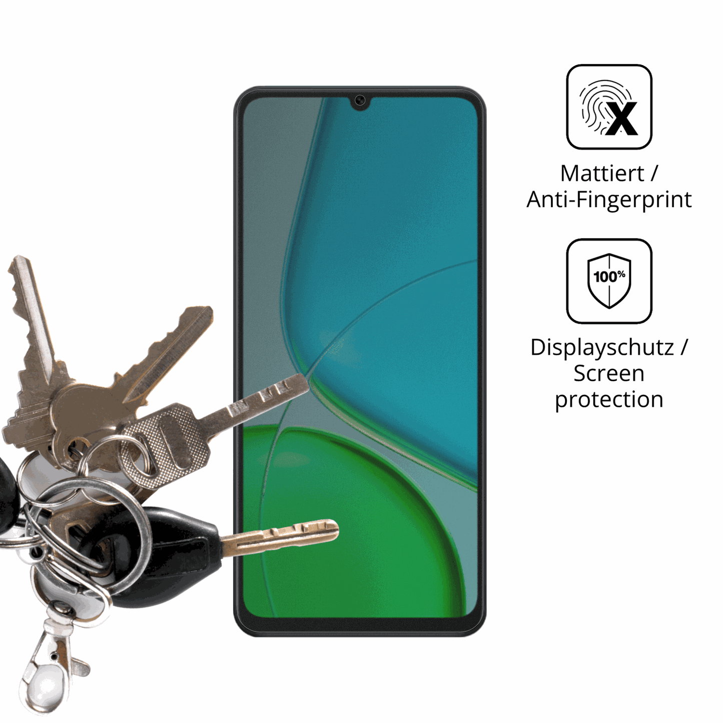 dipos Displayschutz für Vivo Y50s 5G, mattierte Oberfläche, Blickschutzfilter und perfekter Passform