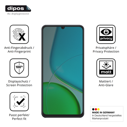 Privatsphäre-Schutz durch Sichtschutz-Folie passend zugeschnitten für Vivo Y50s 5G