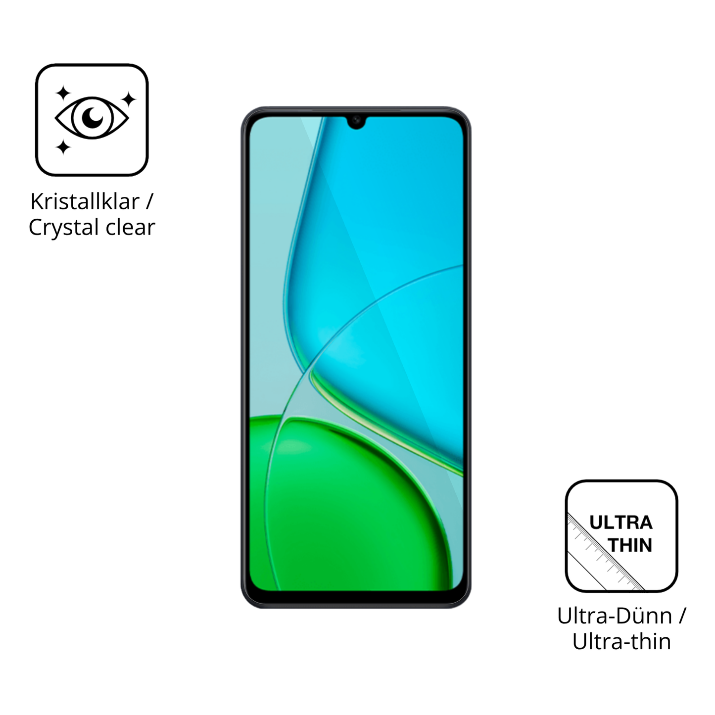 Dünne und klare Folie passend zugeschnitten für Vivo Y50s 5G